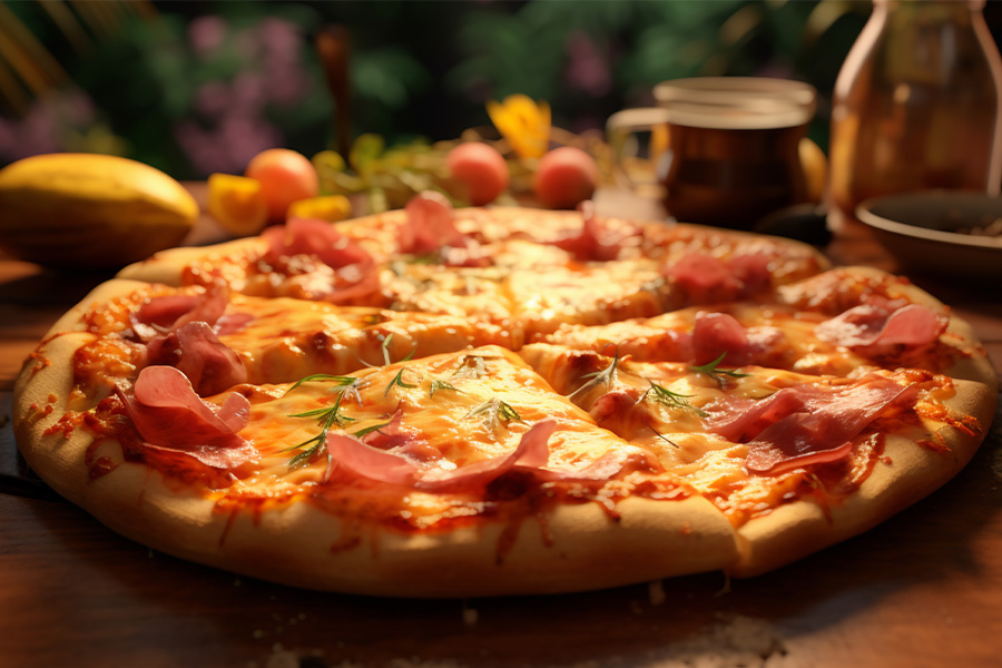 Pizza mit Honig-Sauce