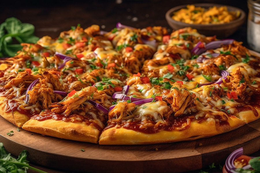 Pizzen mit Curry-Sauce